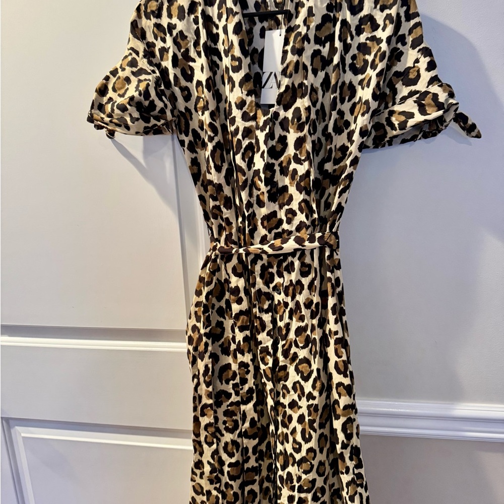 Leopard Print Wrap Dress Medium